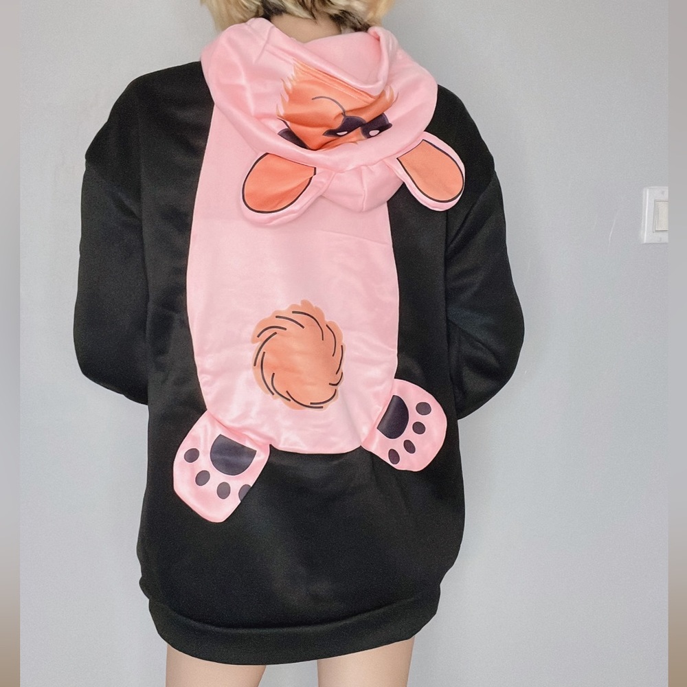 BRAND NEW! Black sweater with bear design in the back